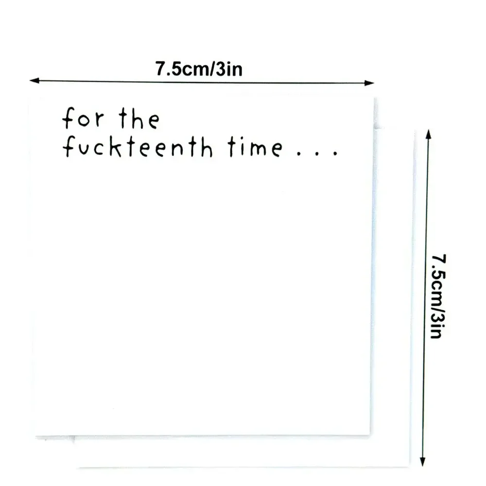 Pad of 50 Sheets Funny Self Adhesive Notes Sarcastic Gag Prank 3x3